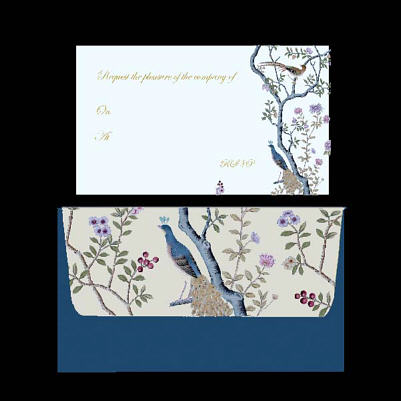 Party Invitation: Blue Peacock